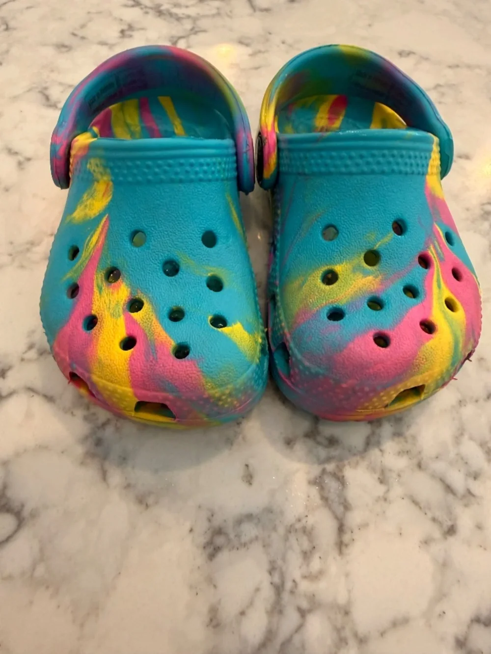 Crocs Toddler Classic Multi-Color Marbled Clog/Slip-On Casual Shoes Size C9